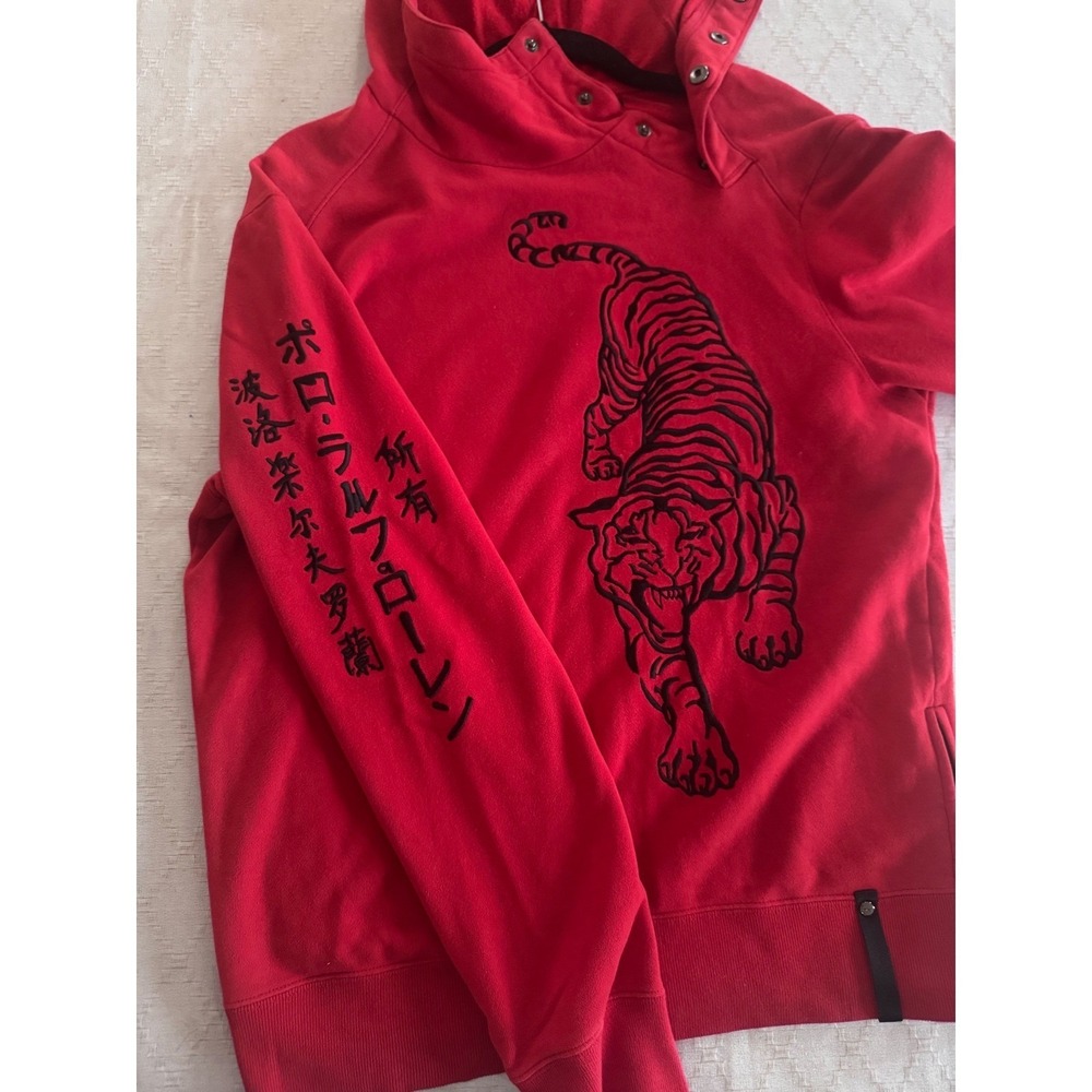 Ralph Lauren Rare Japanese Tiger Embroidered Sukajan Hoodie Red Size S